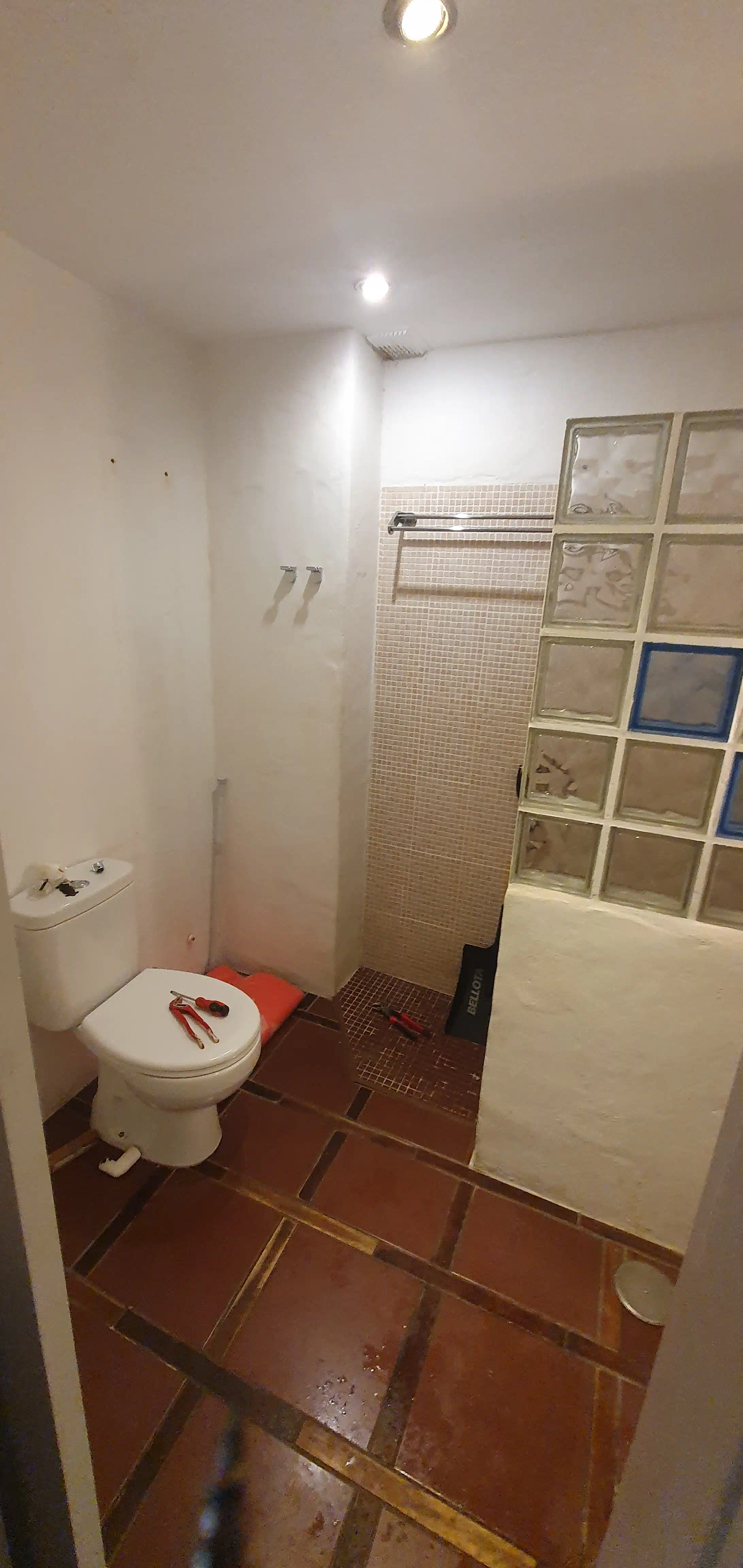 Baño principal antes de la remodelación en Caracas
